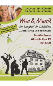 Wein & Musik 2025 @ Burghaus, 51674 Wiehl-Bielstein (Open-Air) | Wiehl | Nordrhein-Westfalen | Deutschland